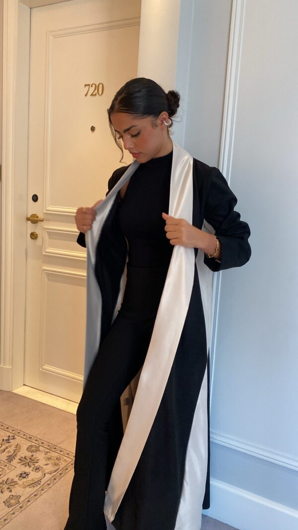Black and off white abaya