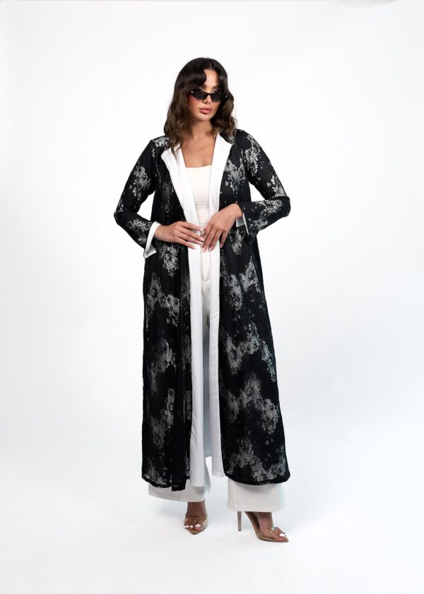 Linen black and white lace
