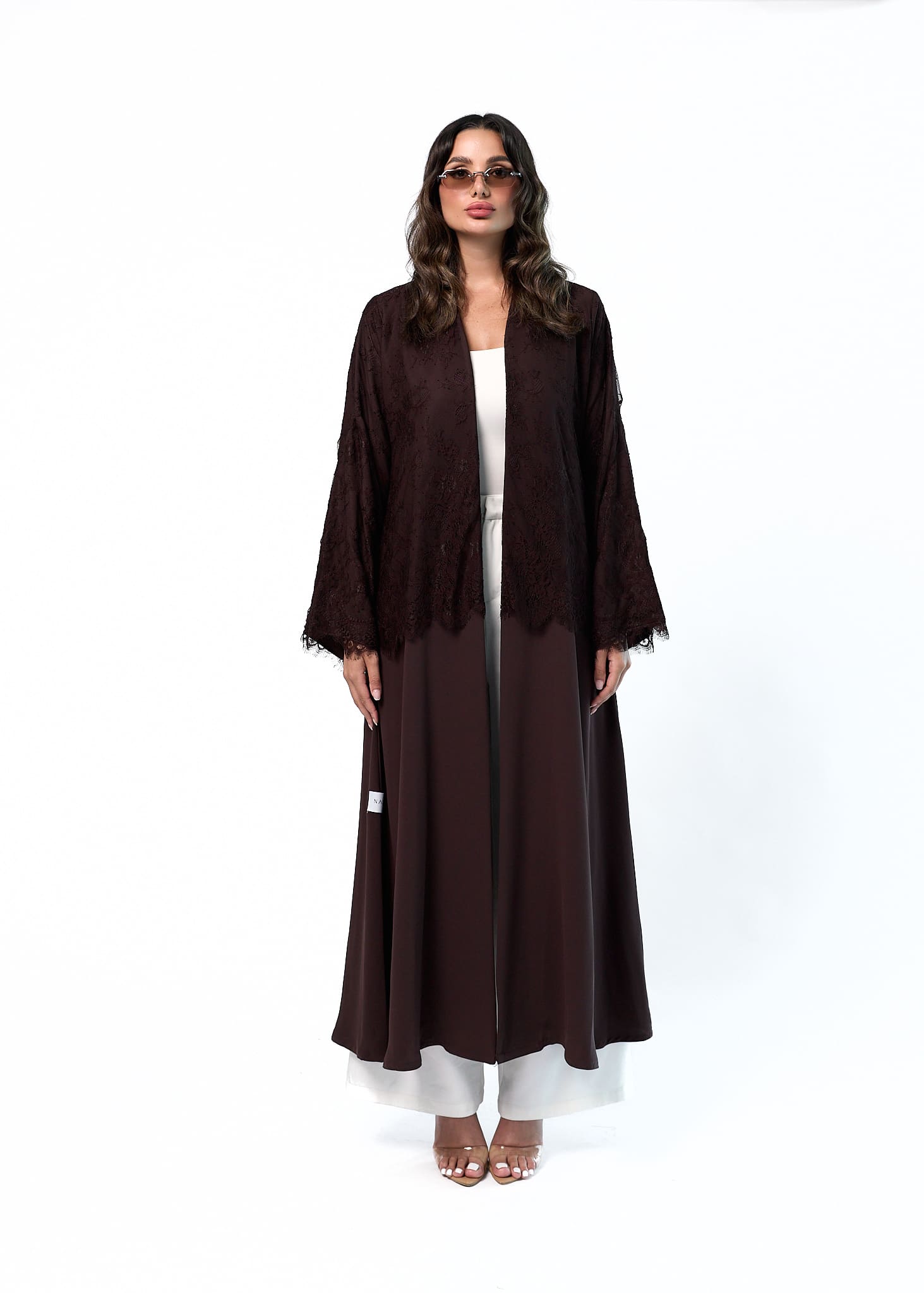 Brown Abaya with Brown lace