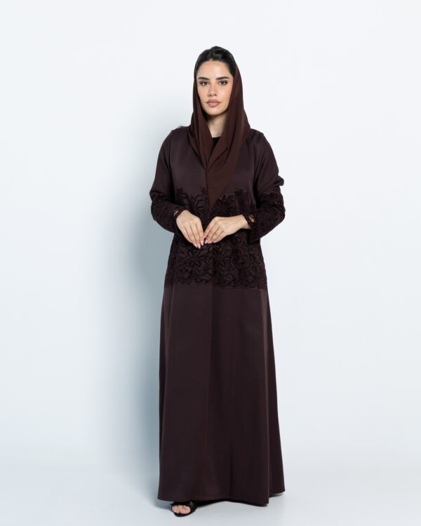 Brown Abaya with lace