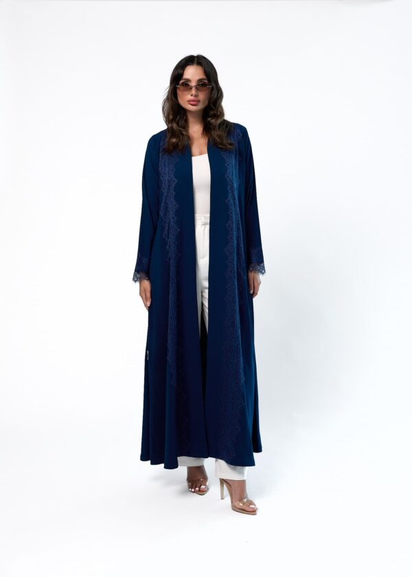 Blue abaya with lace