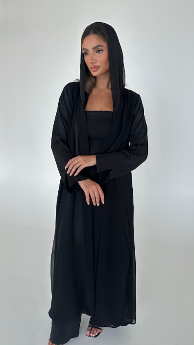 Black shiffon abaya