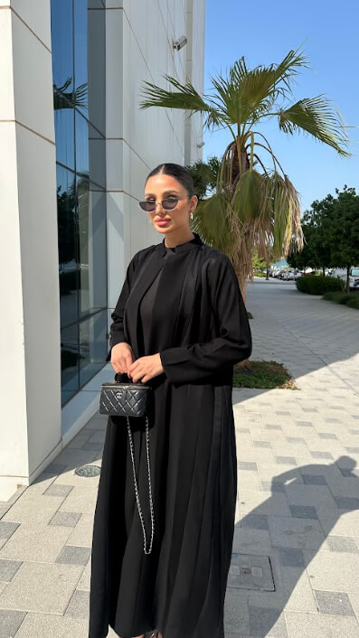 Black Stripped Abaya